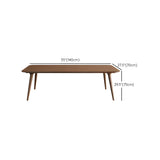 Brown Pine Wood Rectangle Conference Desk 8-Person #size