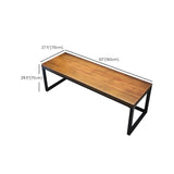 Brown Pine Wood Rectangle Iron Sleigh Gaming Desk #size