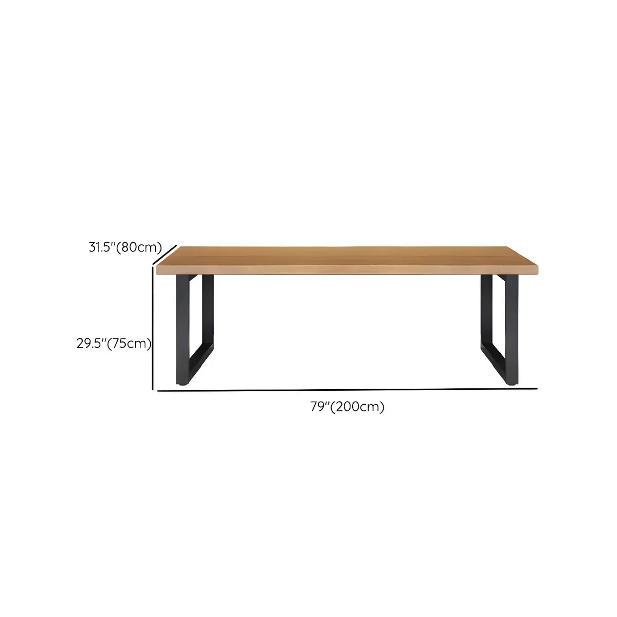 Brown Pine Wood Rectangle Steel Sledge Gaming Desk Image - 10