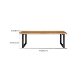 Brown Pine Wood Rectangle Steel Sledge Gaming Desk Image - 10