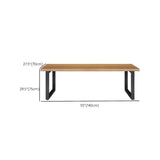 Brown Pine Wood Rectangle Steel Sledge Gaming Desk Image - 11