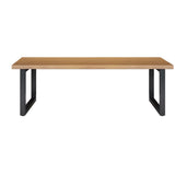 Brown Pine Wood Rectangle Steel Sledge Gaming Desk Image - 5