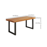 Brown Pine Wood Rectangular Iron Sled Gaming Desk #size