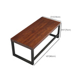 Brown Pine Wood Rectangular Steel Sled Gaming Desk #size