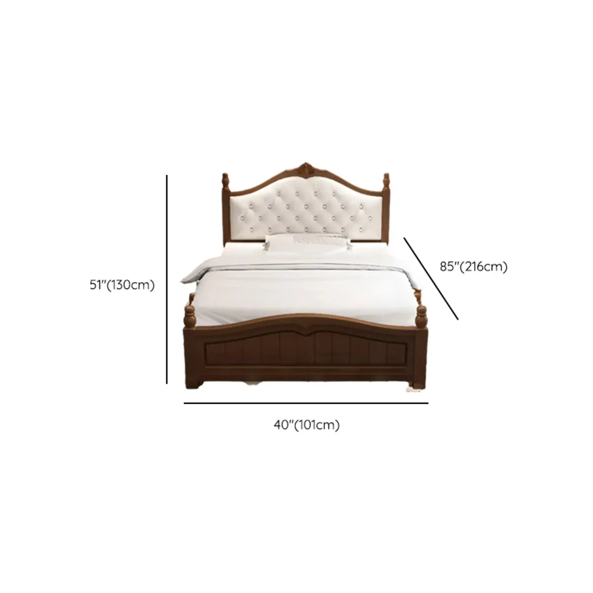 Brown Queen Curved Wood Upholstered Platform Panel Bed Image - 7