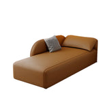 Brown Reclining Rectangular Leather Ergonomic Chaise Image - 10