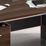 Brown Rectangle Manufactured Wood Drawers Computer Desk Image - 9