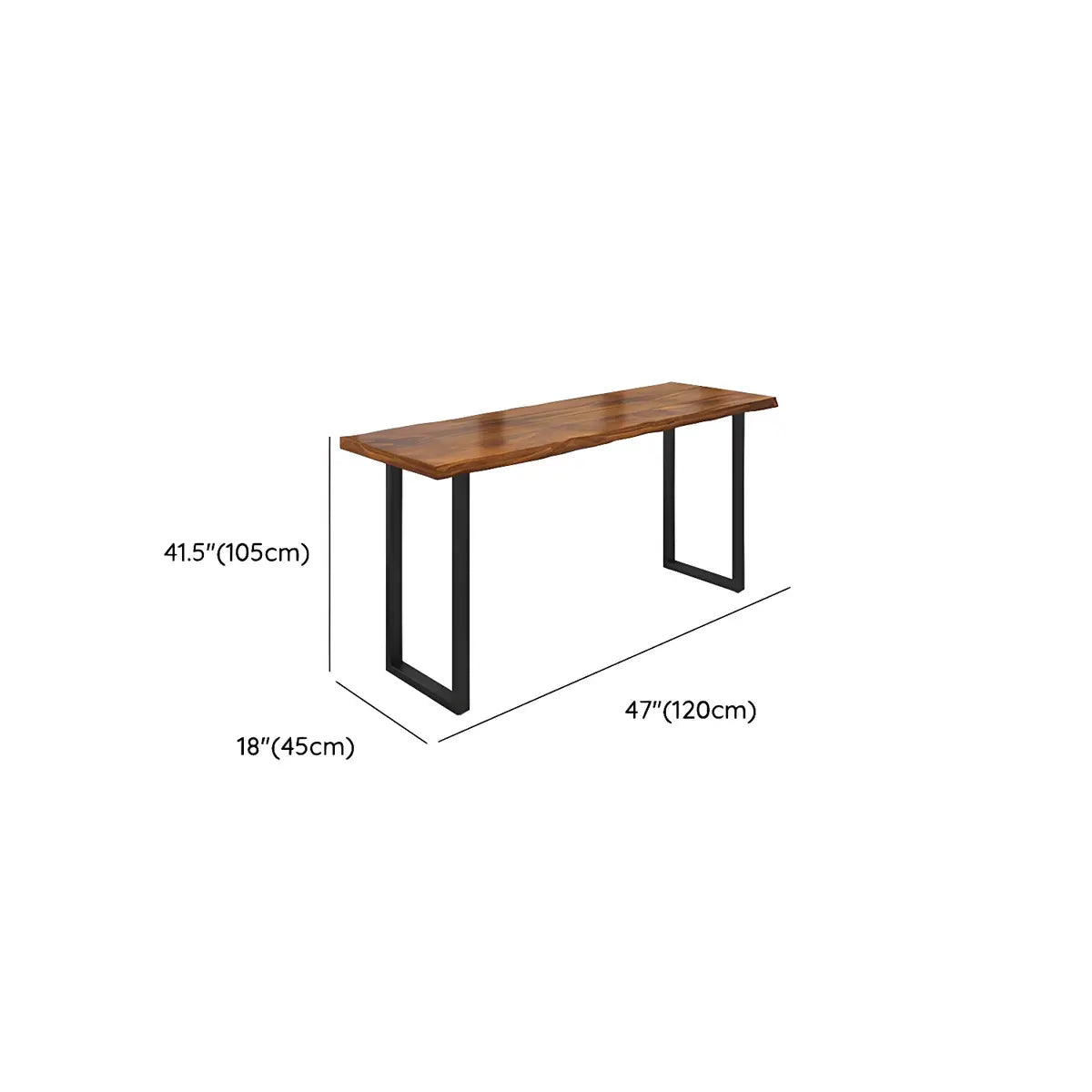 Brown Rectangle Pine Solid Wood Large Tall Bar Table Image - 14