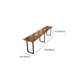 Brown Rectangle Pine Solid Wood Large Tall Bar Table Image - 29