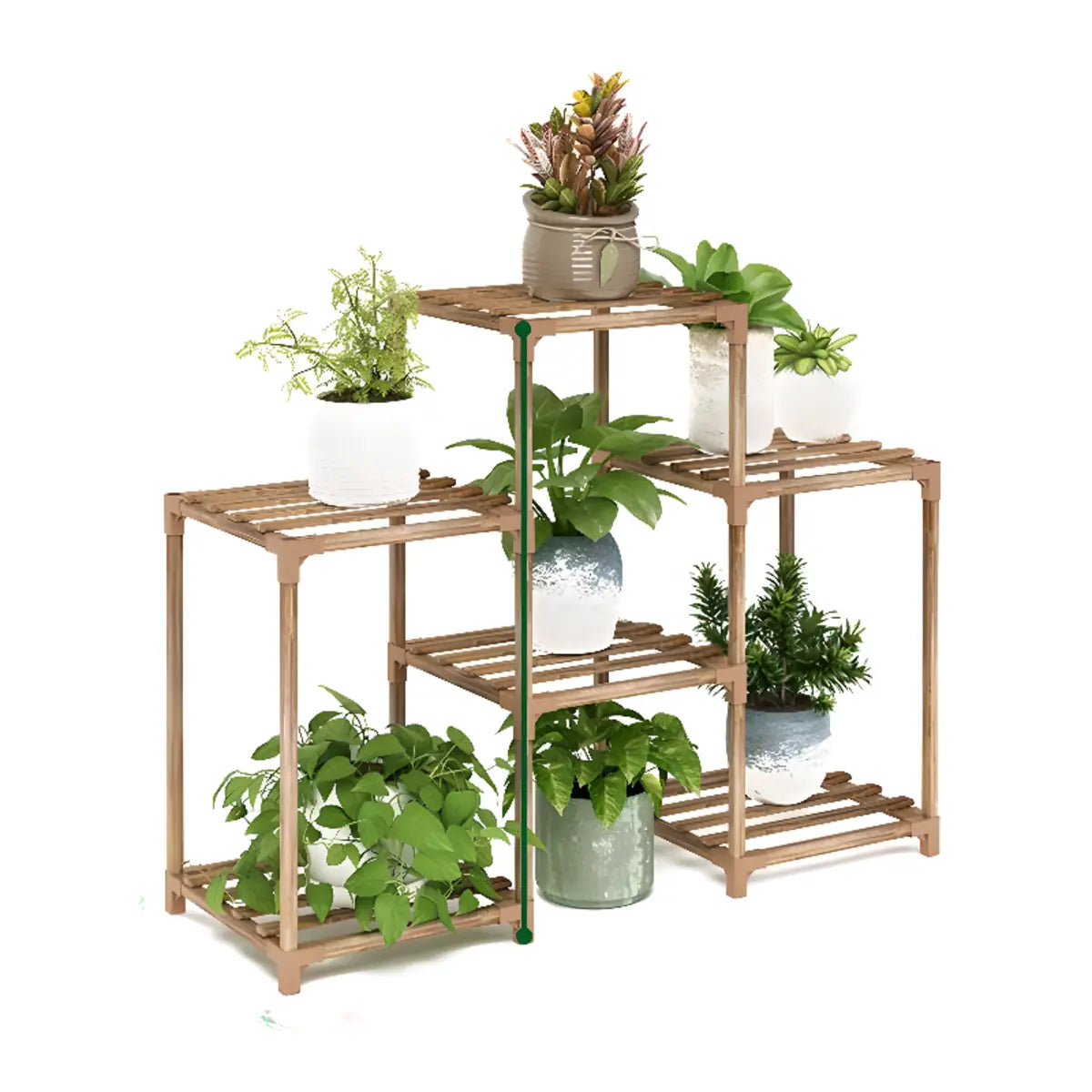 Brown Rectangle Wood Floor Storage Plant Stand Large Image - 12