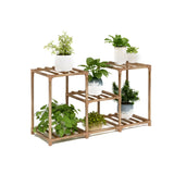 Brown Rectangle Wood Floor Storage Plant Stand Large Image - 13