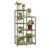 Brown Rectangle Wood Floor Storage Plant Stand Large Image - 5