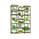 Brown Rectangle Wood Floor Storage Plant Stand Large Image - 9