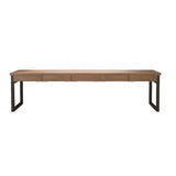 Brown Rectangular Drawers Sled Double Computer Desk Image - 10