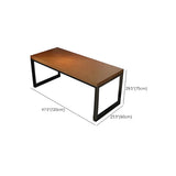 Brown Rectangular Pine Wooden Iron Sled Gaming Desk Image - 10