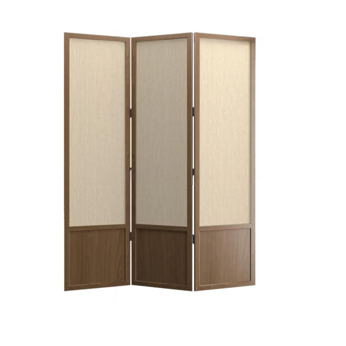 Brown Rectangular Woven Wooden Folding Room Divider Image - 11