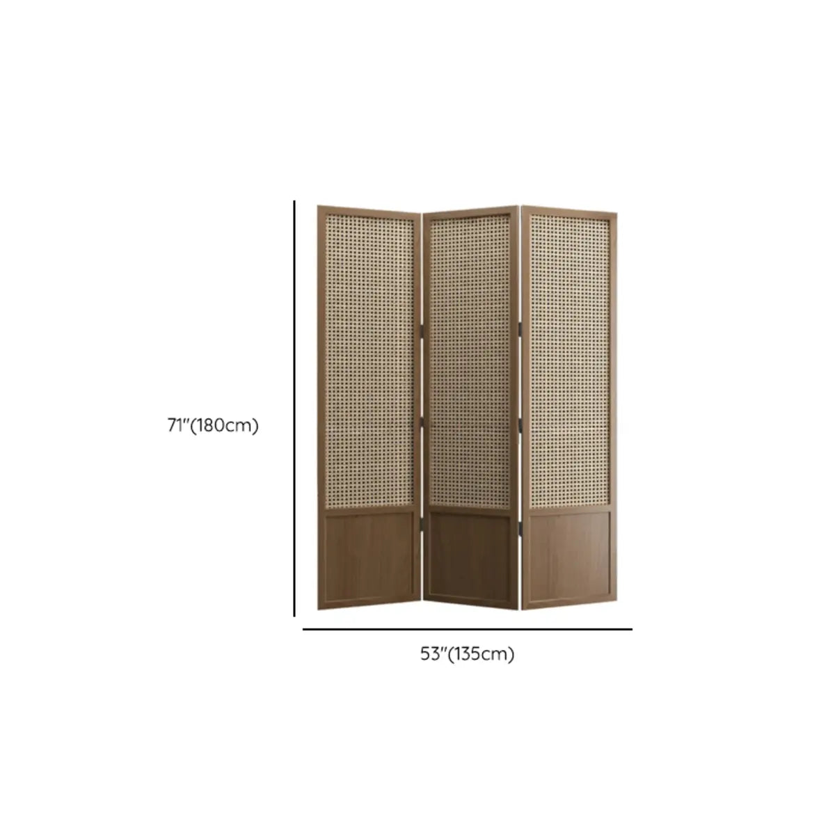 Brown Rectangular Woven Wooden Folding Room Divider Image - 13