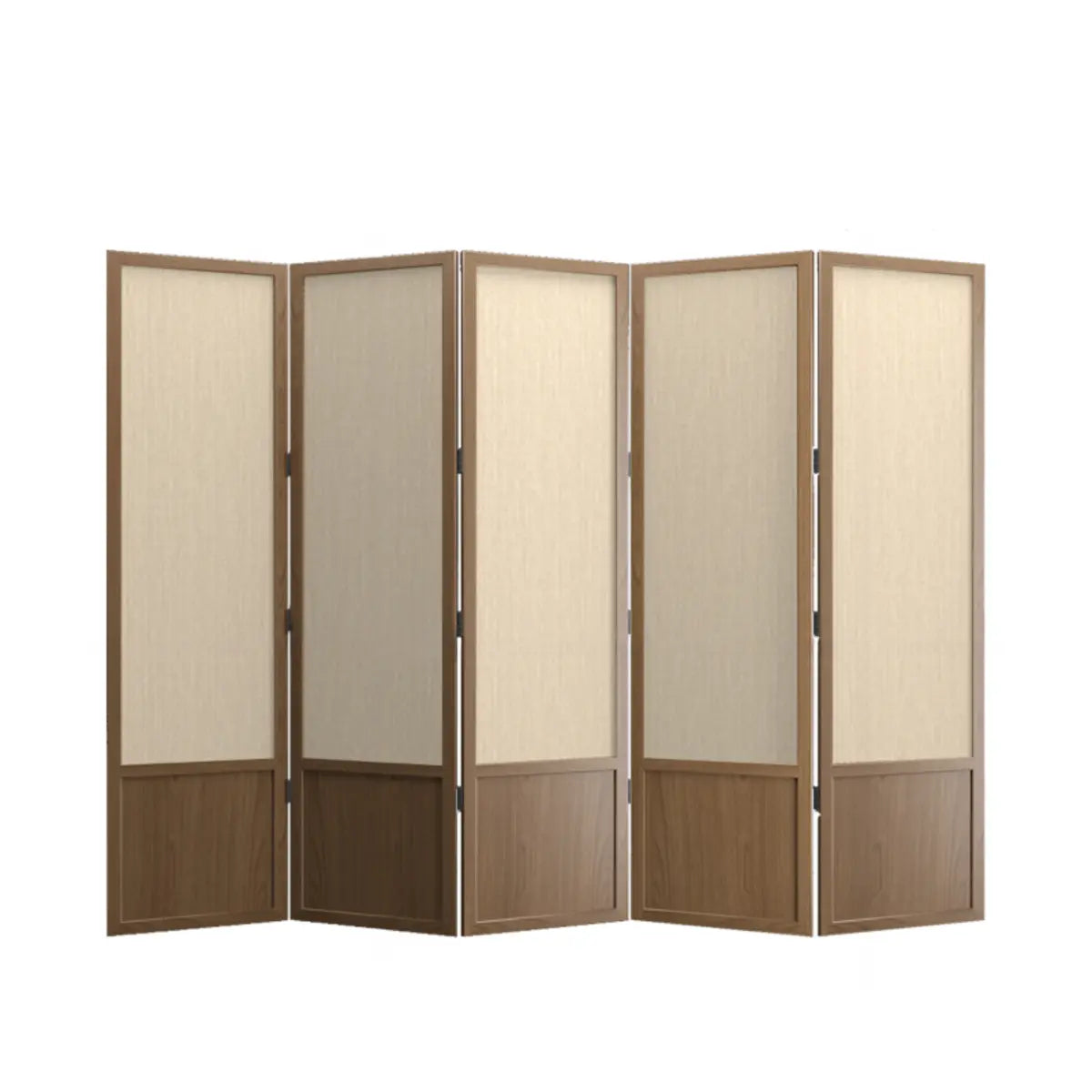 Brown Rectangular Woven Wooden Folding Room Divider Image - 3