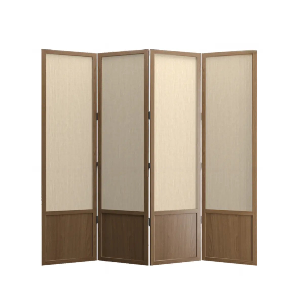 Brown Rectangular Woven Wooden Folding Room Divider Image - 7