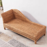 Brown Removable Cushions Medium Curved Rattan Lounge Sofa Image - 12