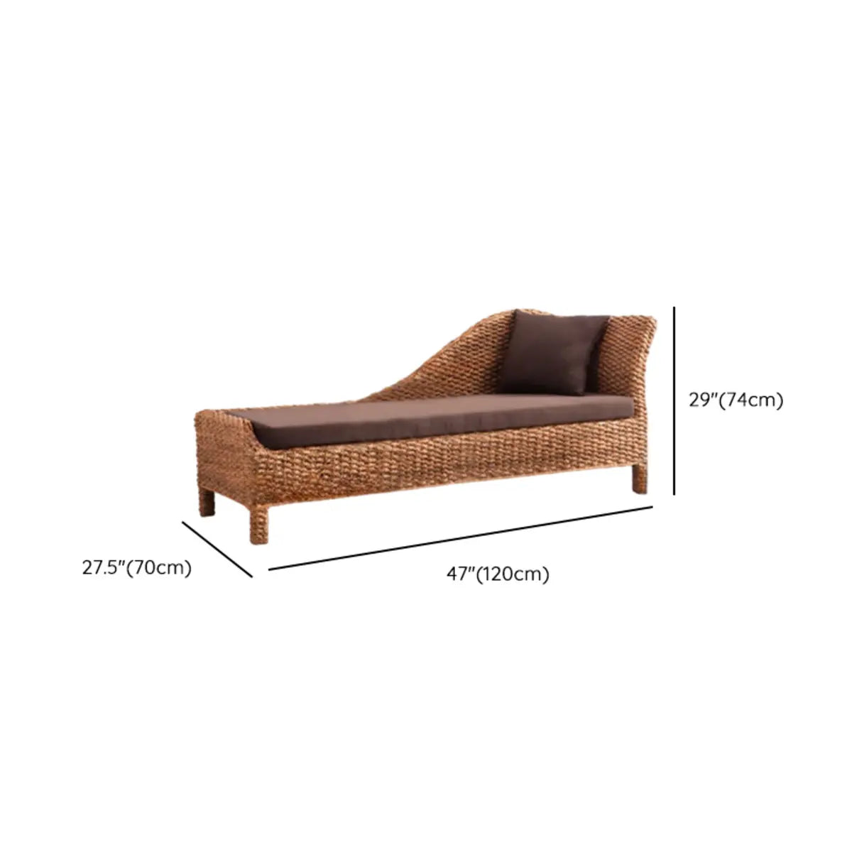 Brown Removable Cushions Medium Curved Rattan Lounge Sofa 