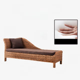 Brown Removable Cushions Medium Curved Rattan Lounge Sofa Image - 4