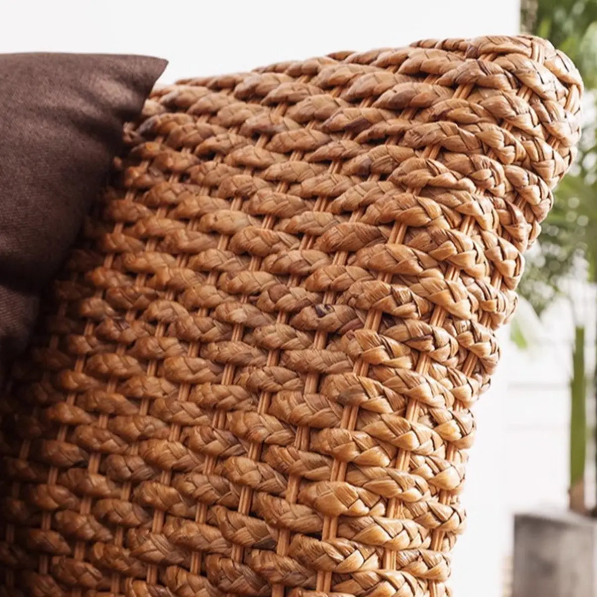 Brown Removable Cushions Medium Curved Rattan Lounge Sofa Image - 5