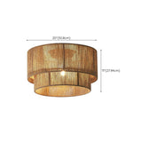 Brown Rope Double Cylinder Flush Mount Ceiling Light Image - 10