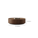 Brown Round Wood Drawers Storage Nesting Coffee Table Image - 11