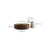 Brown Round Wood Drawers Storage Nesting Coffee Table Image - 12