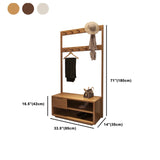 Brown Rubberwood Tall Multifunctional Drawers Coat Rack Image - 16