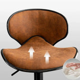 Brown Saddle Fabric Adjustable Swivel Bar Stool 32 Inch Image - 11