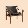 Brown Saddle Leather Square Arm Fixed Back Arm Chair Image - 9