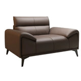 Brown Scratch Resistant Leather Single Sofa with Legs Image - 3