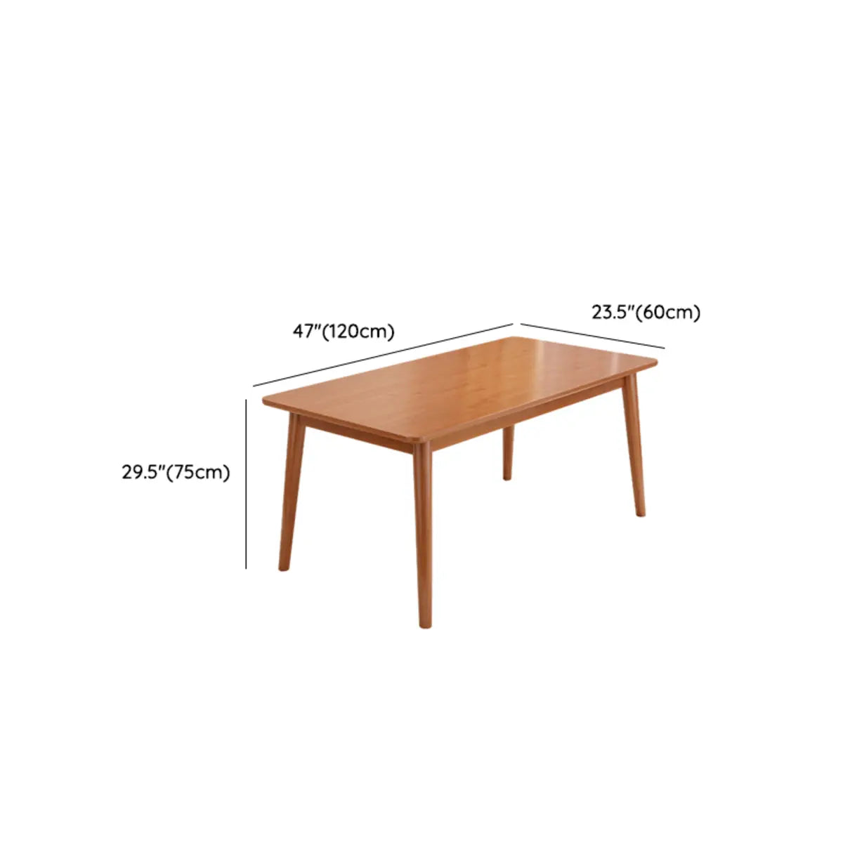 Brown Solid Wood Rectangle Fixed Table with 4 Chairs Image - 10