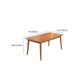 Brown Solid Wood Rectangle Fixed Table with 4 Chairs Image - 11