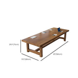 Brown Solid Wooden Rectangular Meeting Writing Desk Image - 10