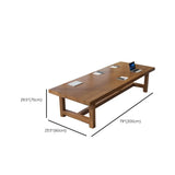 Brown Solid Wooden Rectangular Meeting Writing Desk Image - 16