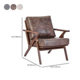 Brown Stain Resistant Suede Sewn Pillow Back Arm Chair #size