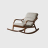 Brown Track Arms Wood Leg Rocking Chair with Slipcover Image - 14