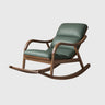 Brown Track Arms Wood Leg Rocking Chair with Slipcover Image - 16