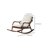 Brown Track Arms Wood Leg Rocking Chair with Slipcover Image - 19