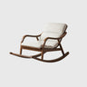 Brown Track Arms Wood Leg Rocking Chair with Slipcover Image - 7