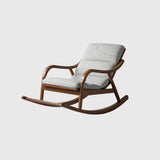 Brown Track Arms Wood Leg Rocking Chair with Slipcover Image - 9