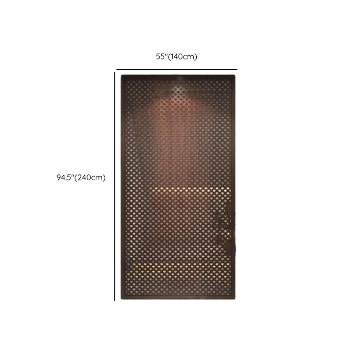 Brown Translucent Wood Single Panel Privacy Room Divider Image - 9