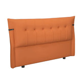 Brown Tufted Upholstered Wingback Headboard with Legs Image - 15