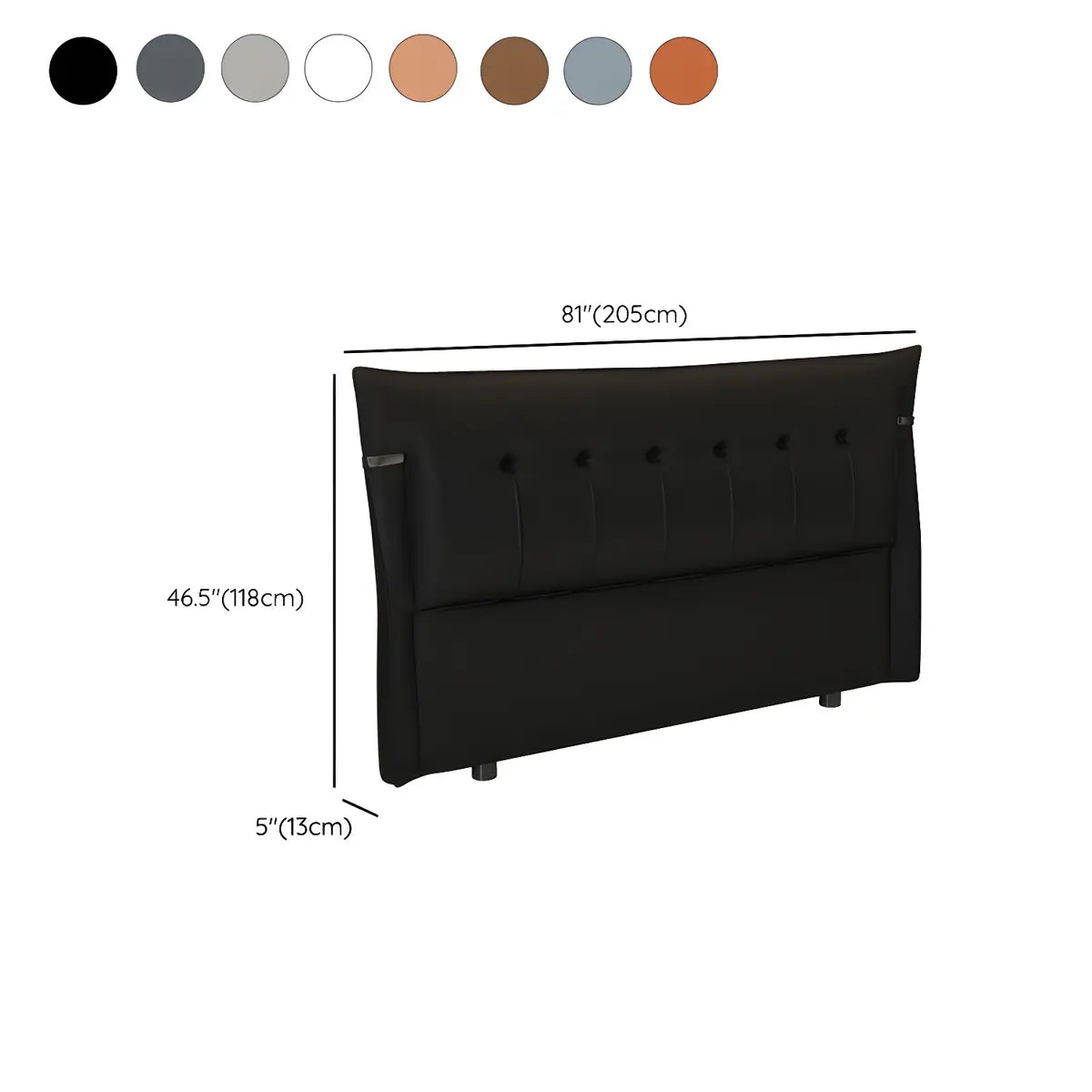 Brown Tufted Upholstered Wingback Headboard with Legs Image - 19