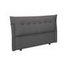 Brown Tufted Upholstered Wingback Headboard with Legs Image - 3