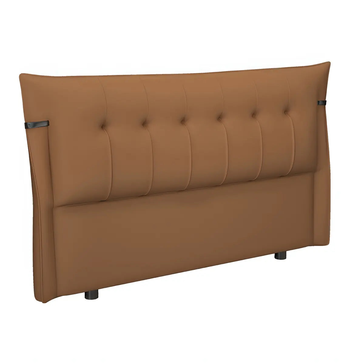 Brown Tufted Upholstered Wingback Headboard with Legs Image - 10