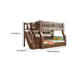 Brown Upholstered Wood Storage Bunk Bed with Bookcase Image - 17